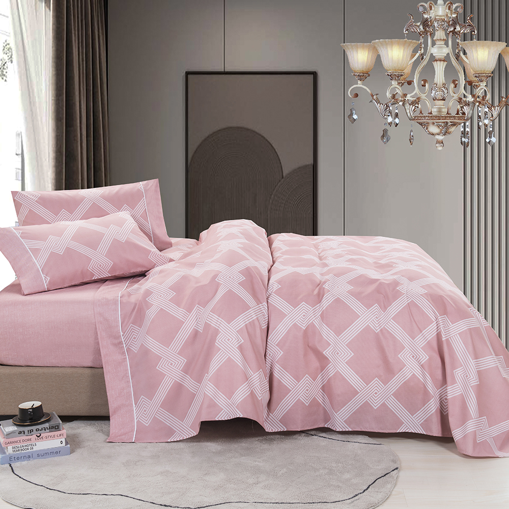 99.99% Polyester Twill Mag -print na naka -print na 4 PCS Bed Sheets