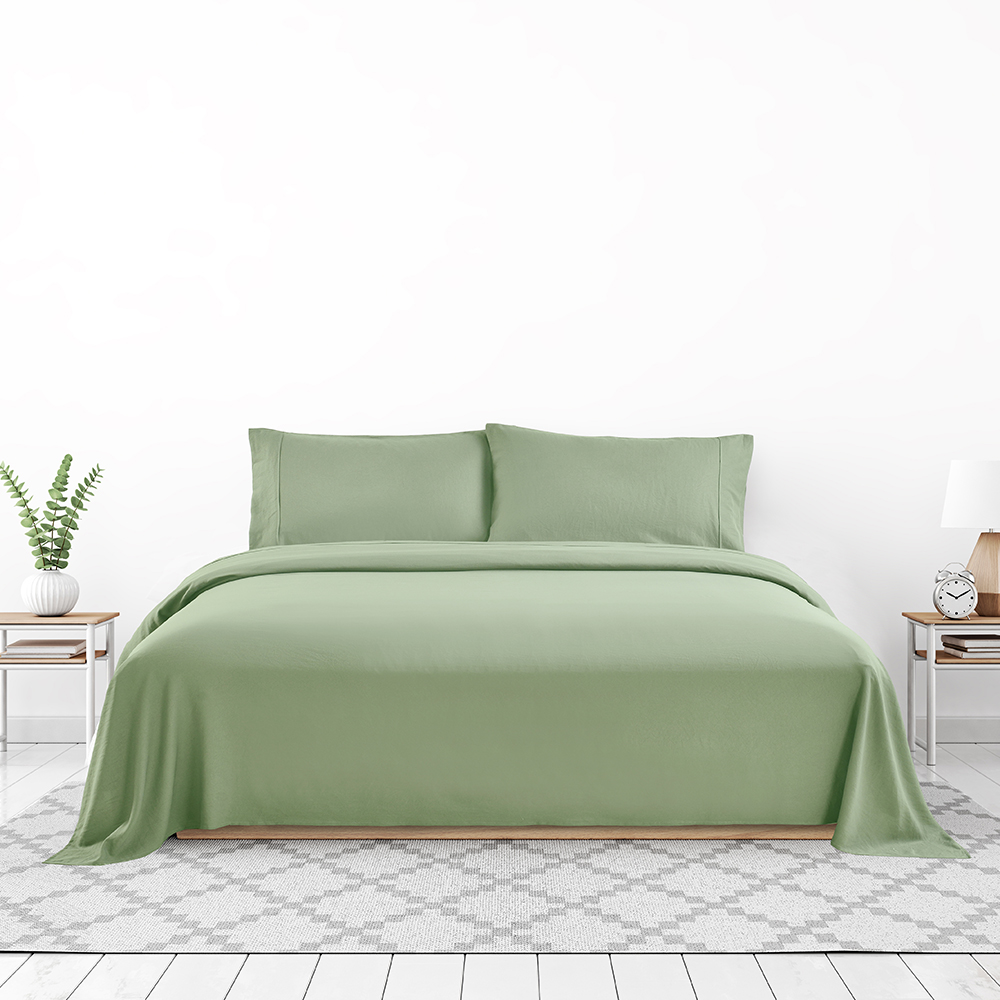 99.99% Polyester 75G/90G/100G Plain Bed Sheet 4 set