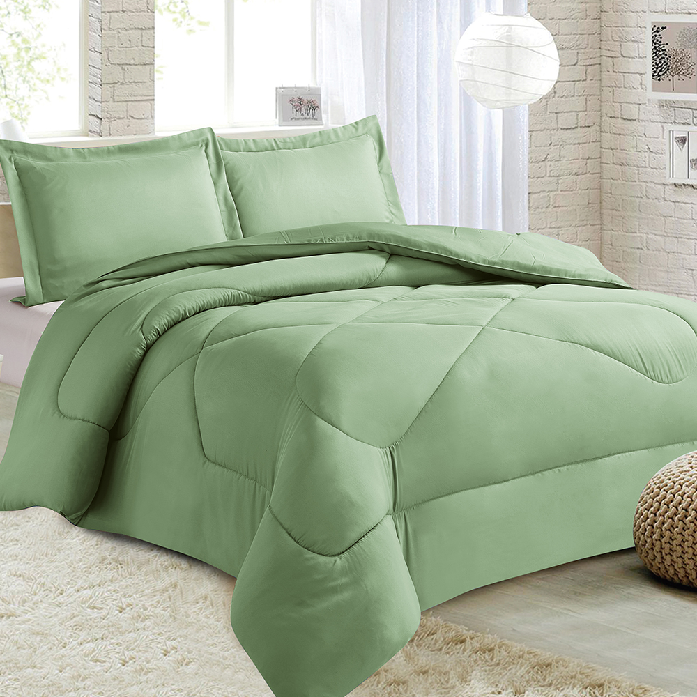 99.99% Polyester Solid Comforfer 7-piraso na itinakda
