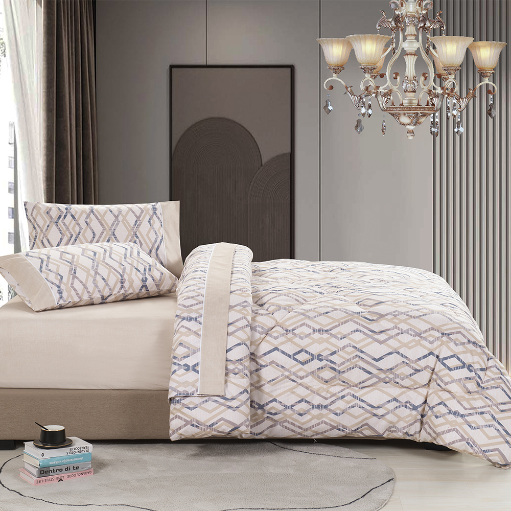 99.99% Polyester 85GSM Twill Mag -print na naka -print na 5 PCS Comforter Set